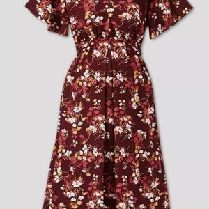 Isabel Maternity by Ingrid & Isabel Burgundy Floral Midi Dress